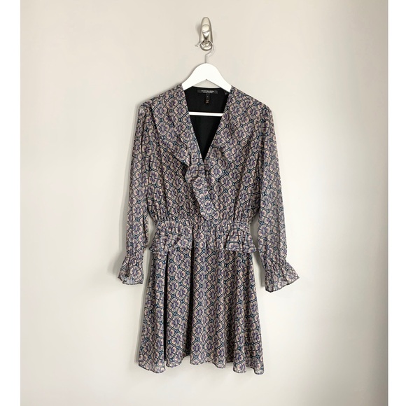 Scotch & Soda Ruffle Chiffon Long Sleeve Dress - Picture 10 of 11